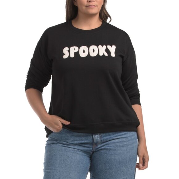 PHILOSOPHY Black/white Plus Spooky Sweatshirt - Picture 1 of 2